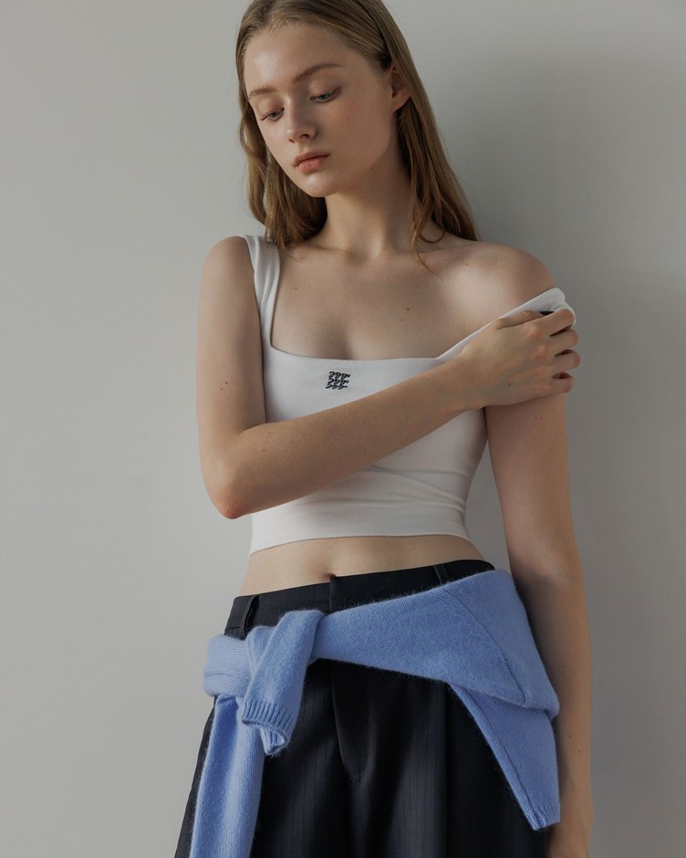 品牌LOGO柔彈方領BRA TOP