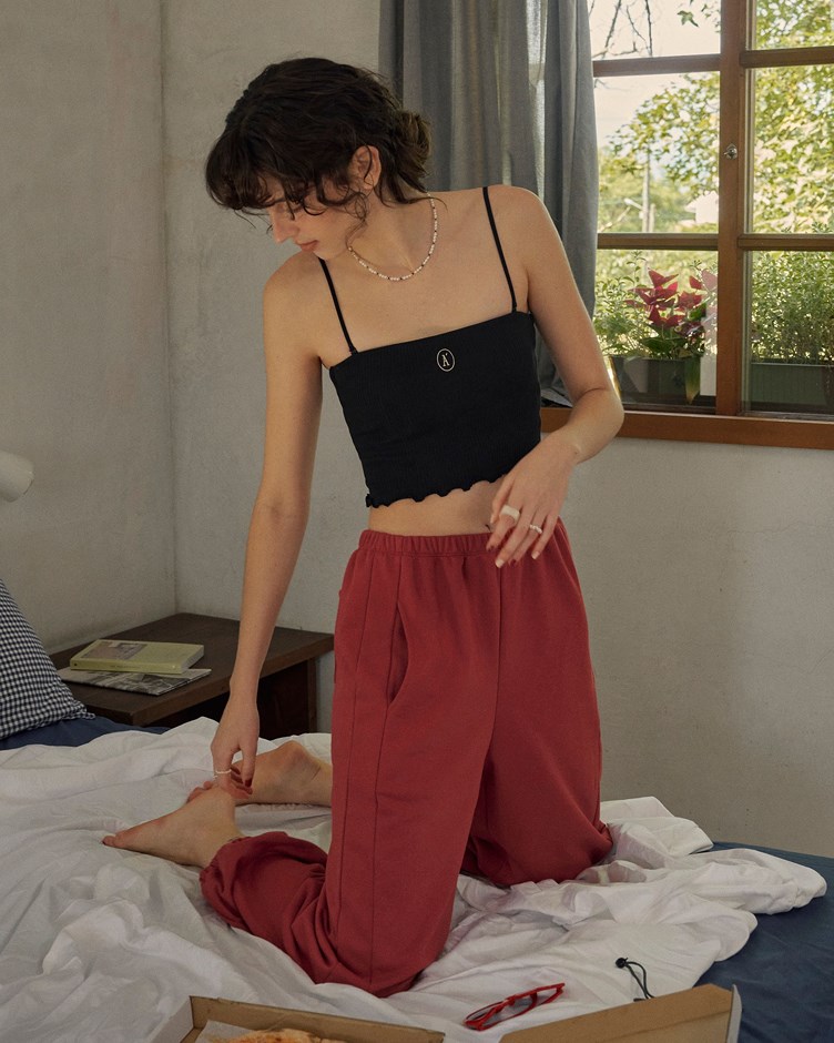 MIT 法式logo平口細肩BRA TOP