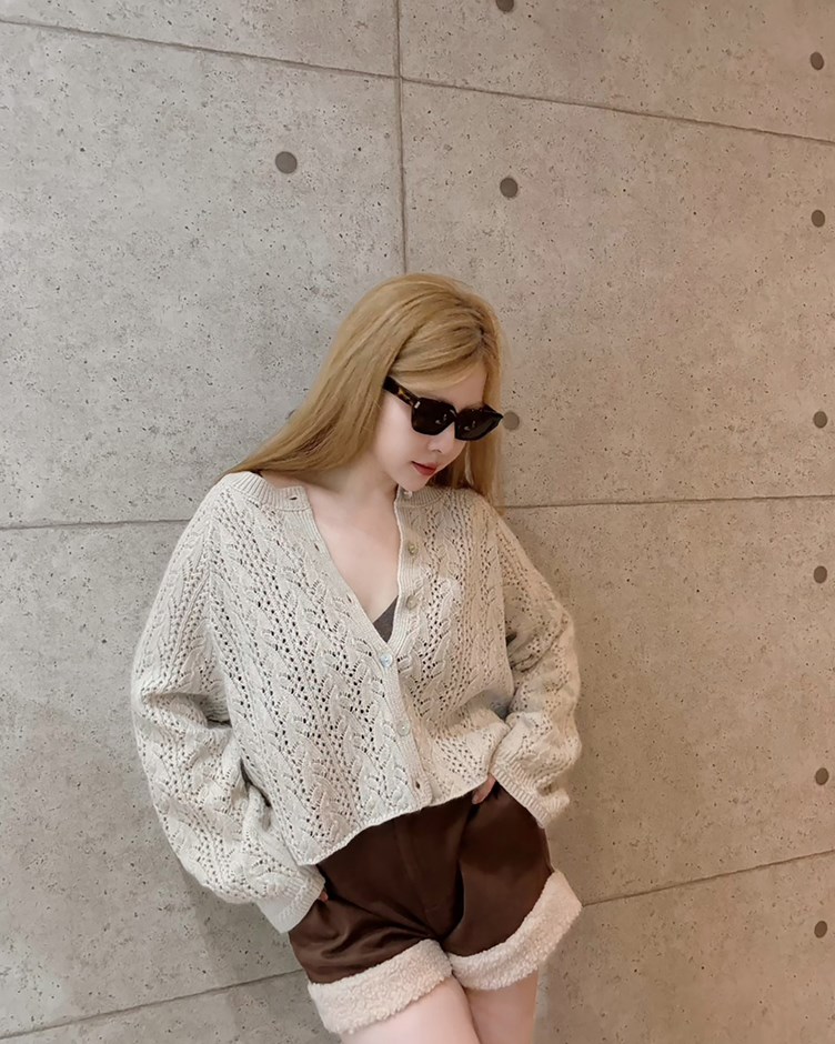 春杏雕紋｜針織開襟衫