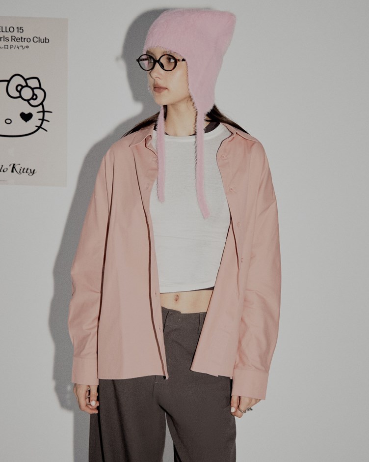 休閒連袖無肩線寬鬆襯衫