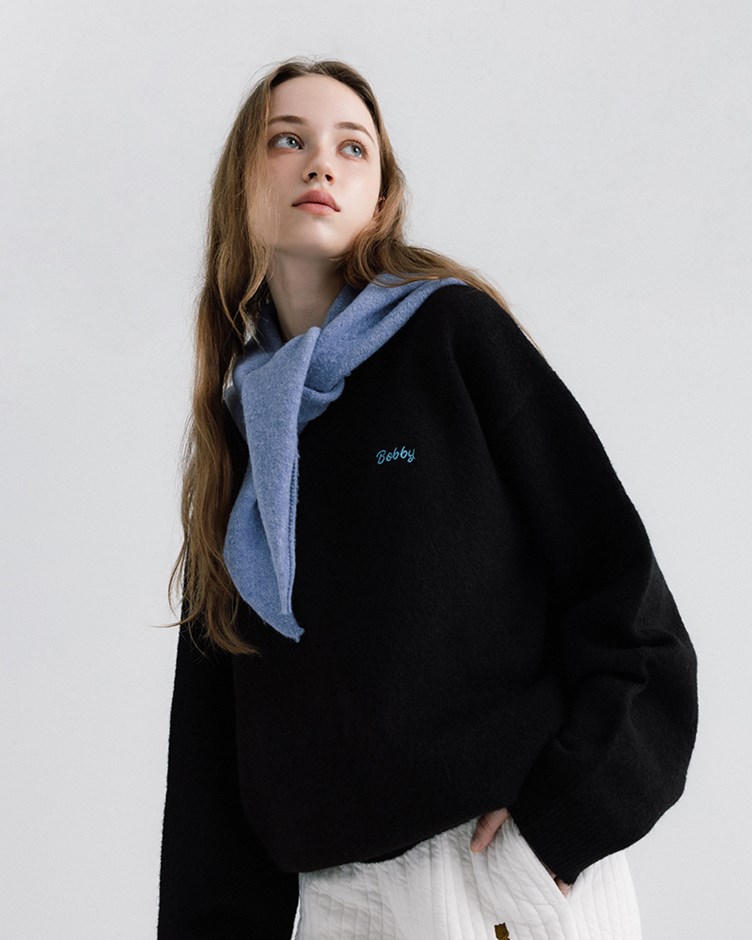 Bobby&Bella熊臉刺繡針織上衣