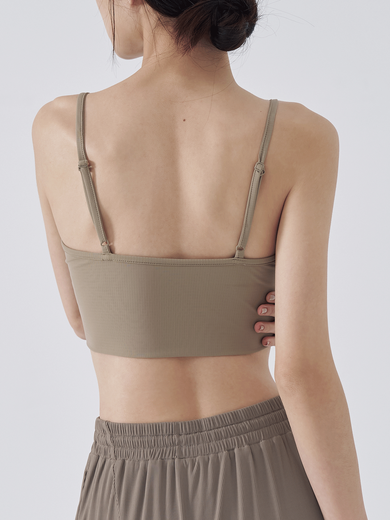 方格涼感短袖TEE(附bra top)