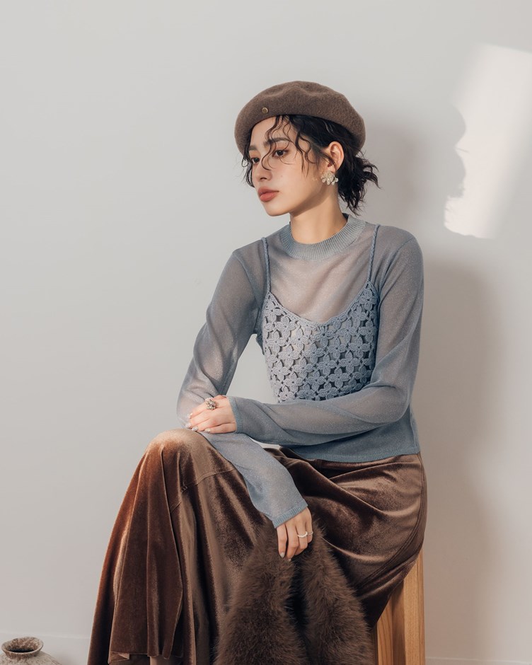 日系手工鉤花針織背心