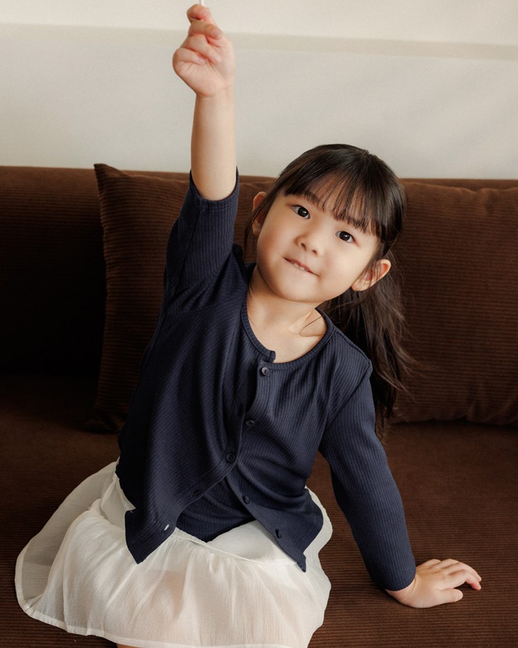 親膚羅紋兩件式上衣外套(KID)