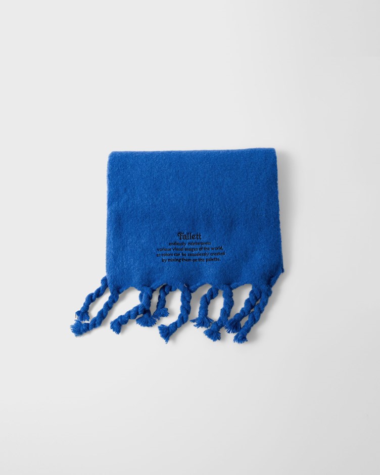 Fallett-刺繡LOGO圍巾-藍