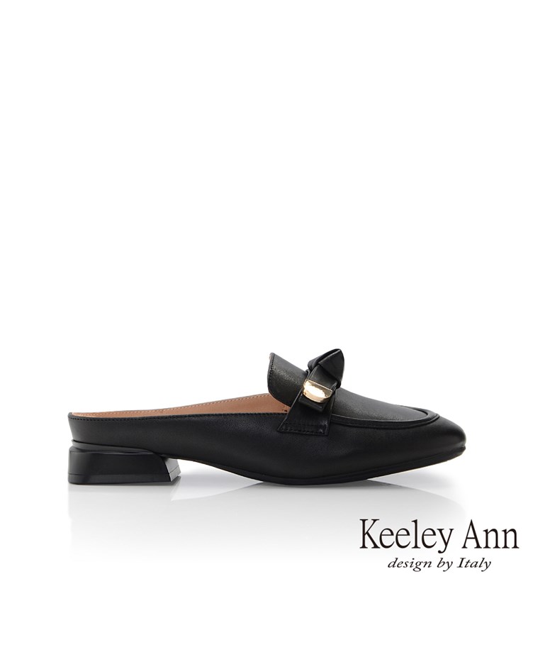 Keeley Ann扭結微方頭低跟穆勒鞋