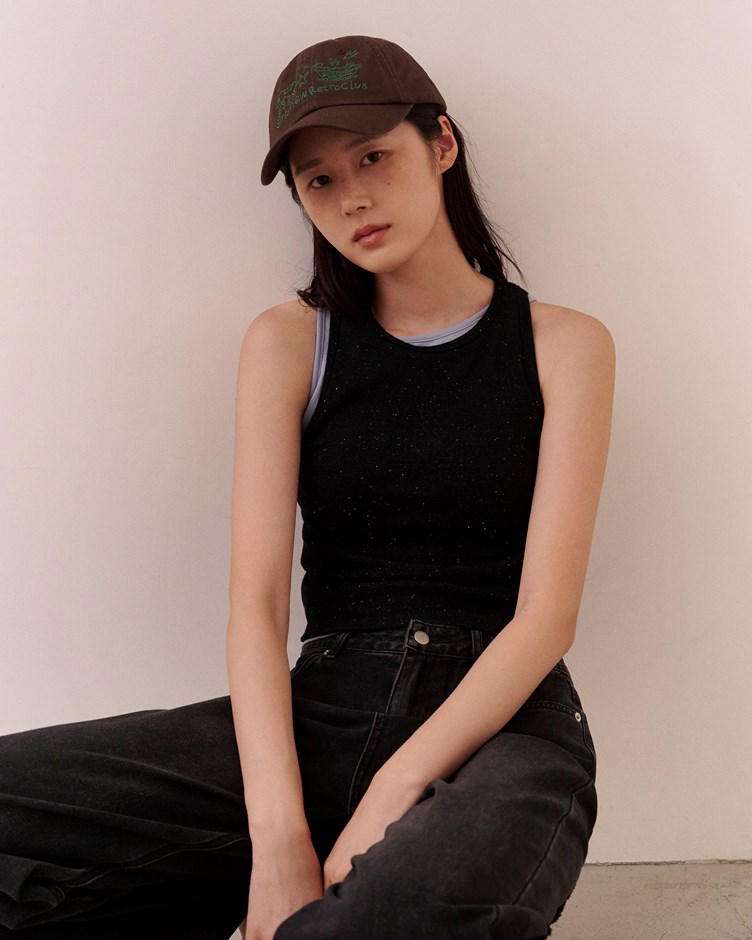 舒適糖粒感削肩BRA TOP