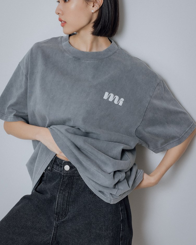 mi發泡印花寬鬆水洗TEE