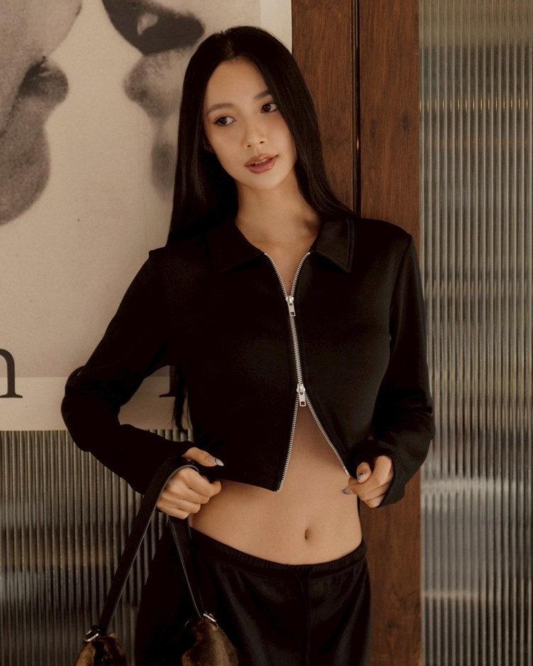 輕柔斜紋磨毛雙拉練上衣