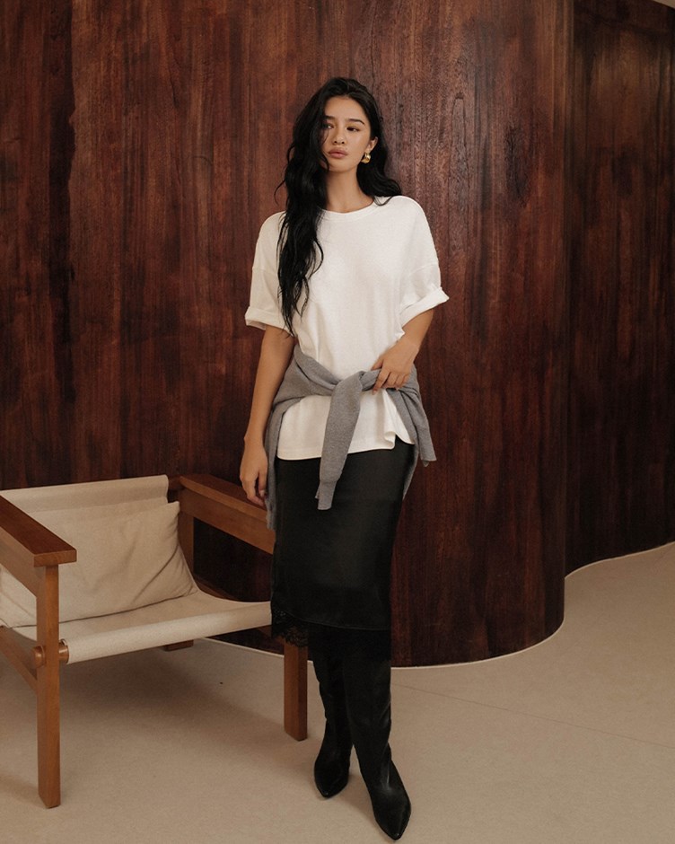 日常磨毛寬鬆短袖上衣(The Elaru label 聯名款-Ruby)