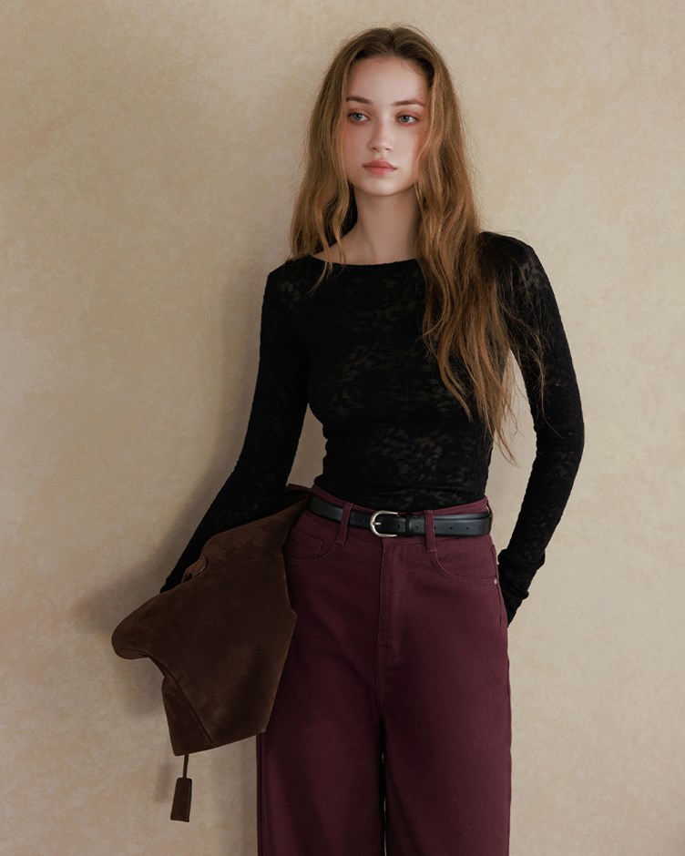 磨毛蕾絲彈力露背上衣