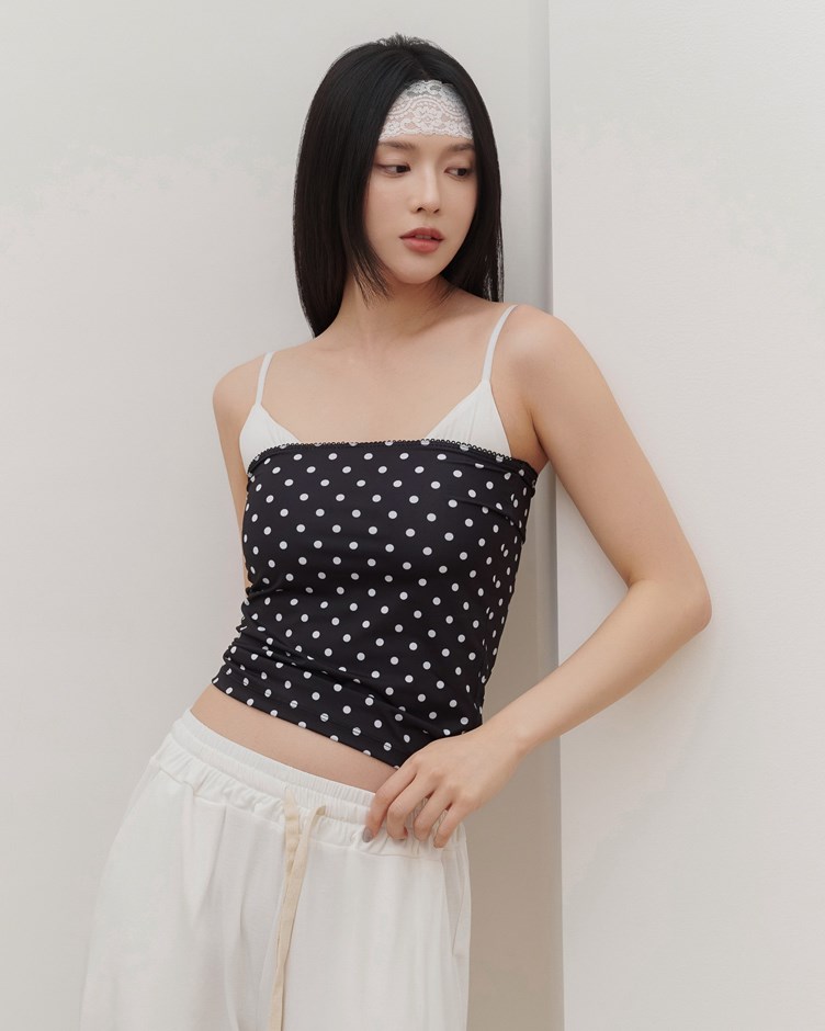 法式波點平口小背心