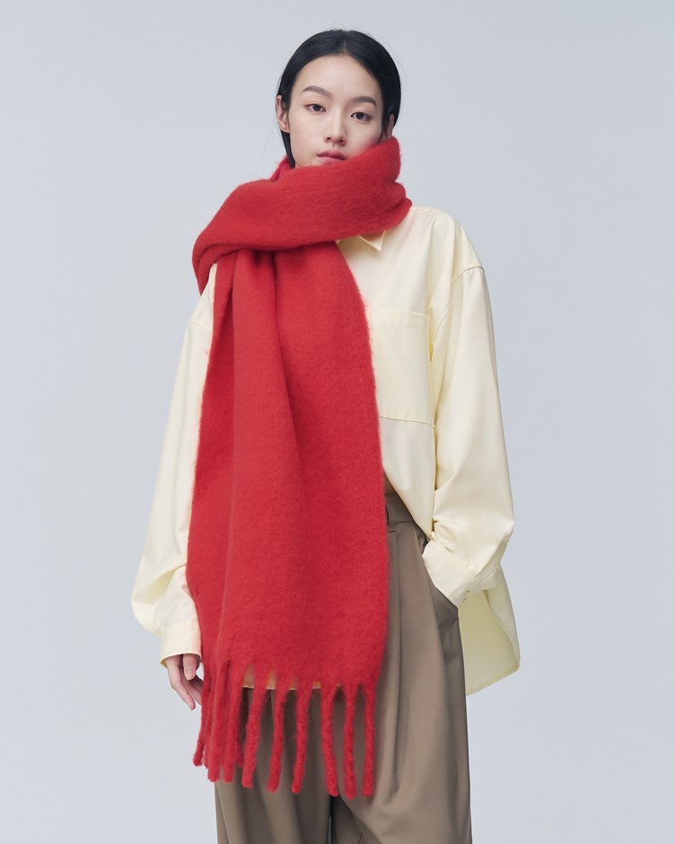 毛絨流蘇長圍巾