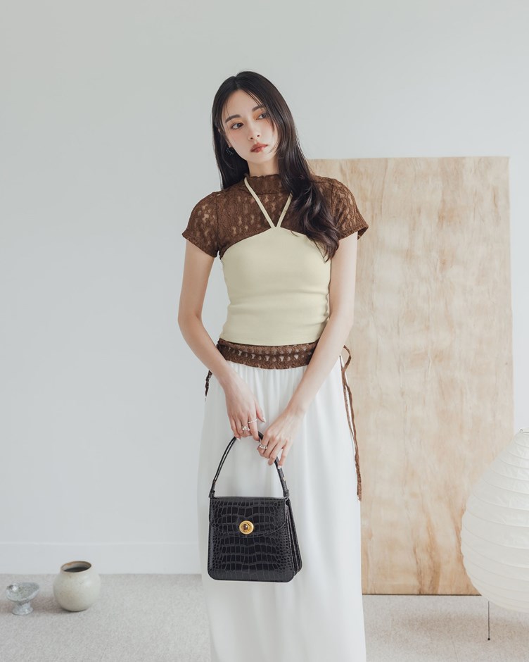 PROJECT.M 修身繞脖綁帶BRA TOP