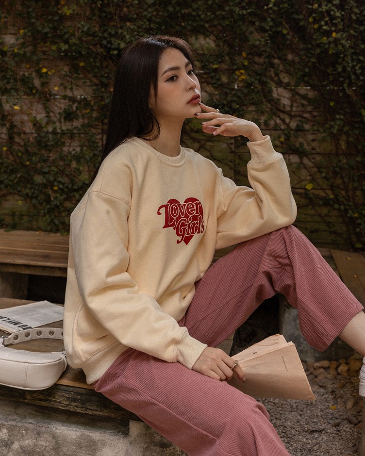 心型印刷內刷毛衛衣