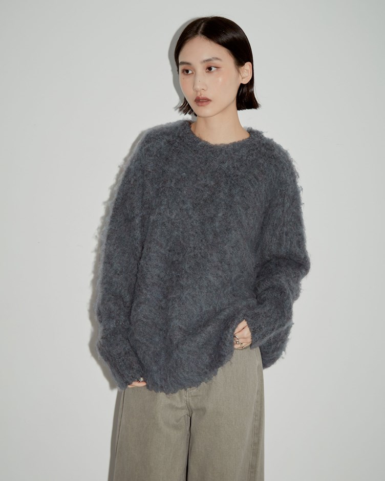 磨毛感花紗針織毛衣
