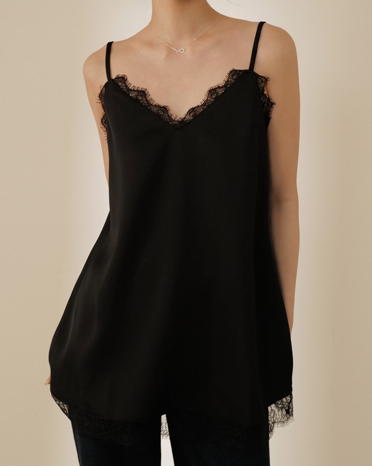 睫毛蕾絲緞面短洋裝