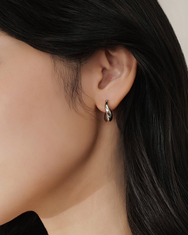 立體曲線金屬耳環