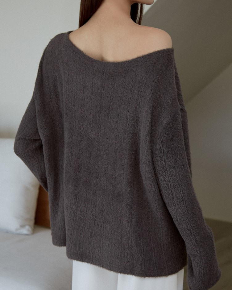 慵懶感寬鬆針織上衣