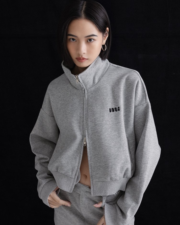 mi立領雙拉鍊外套