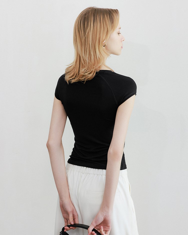 連袖彈力短袖上衣