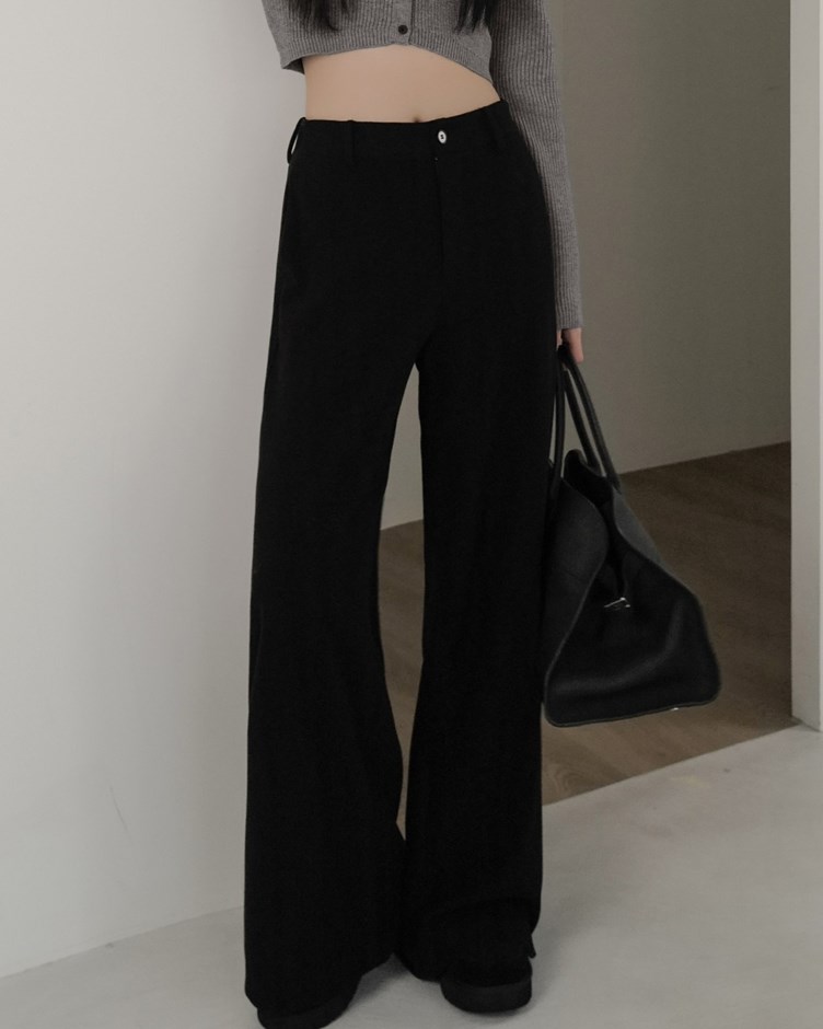 絨感坑條寬鬆長褲