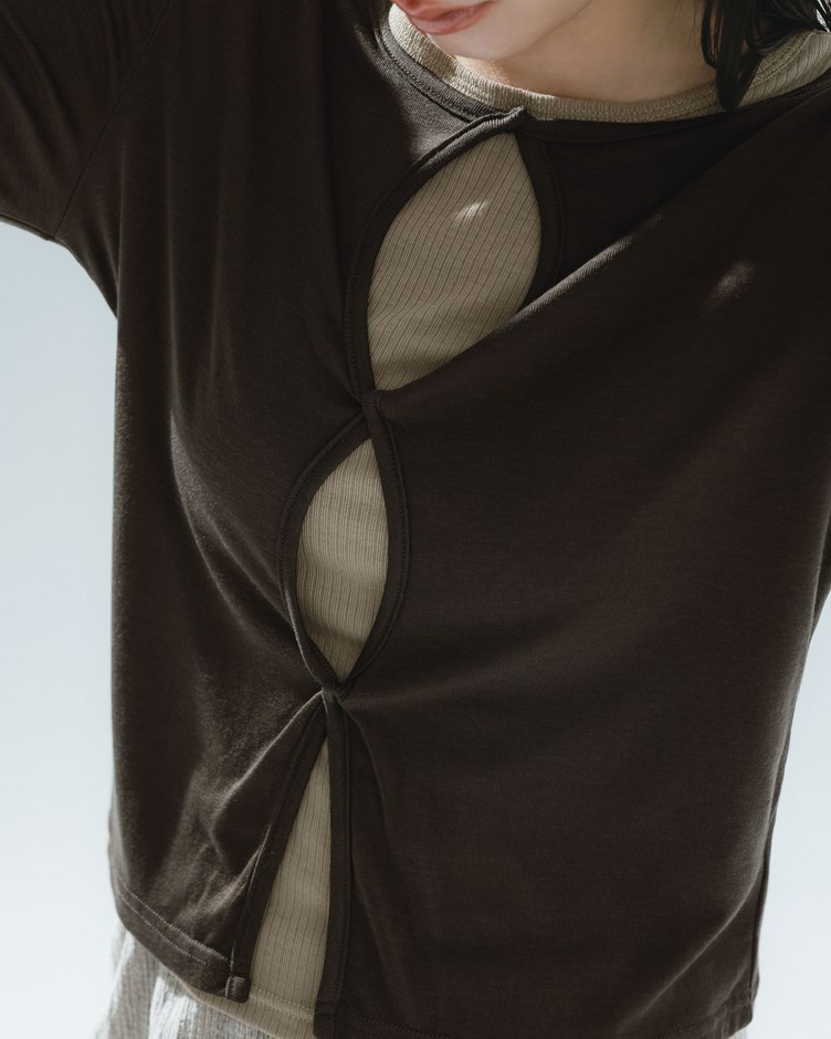 天絲羊毛扭結設計上衣