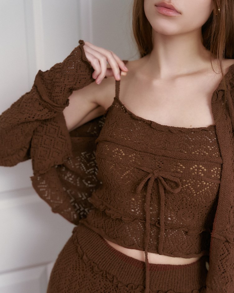 特殊紋路針織背心外套