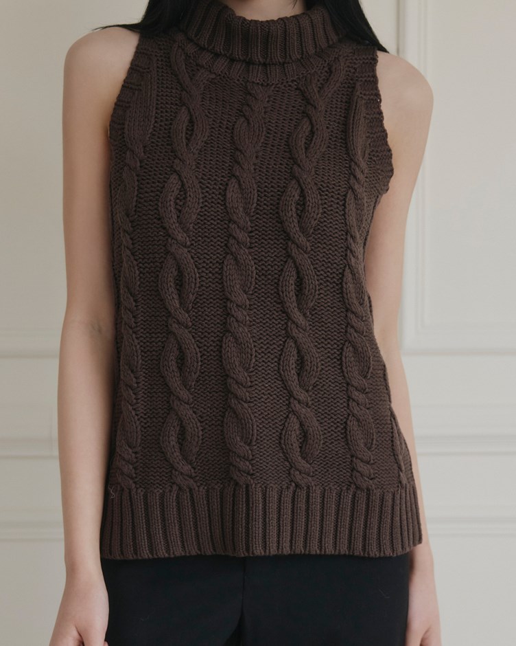 冬日溫暖麻花針織背心