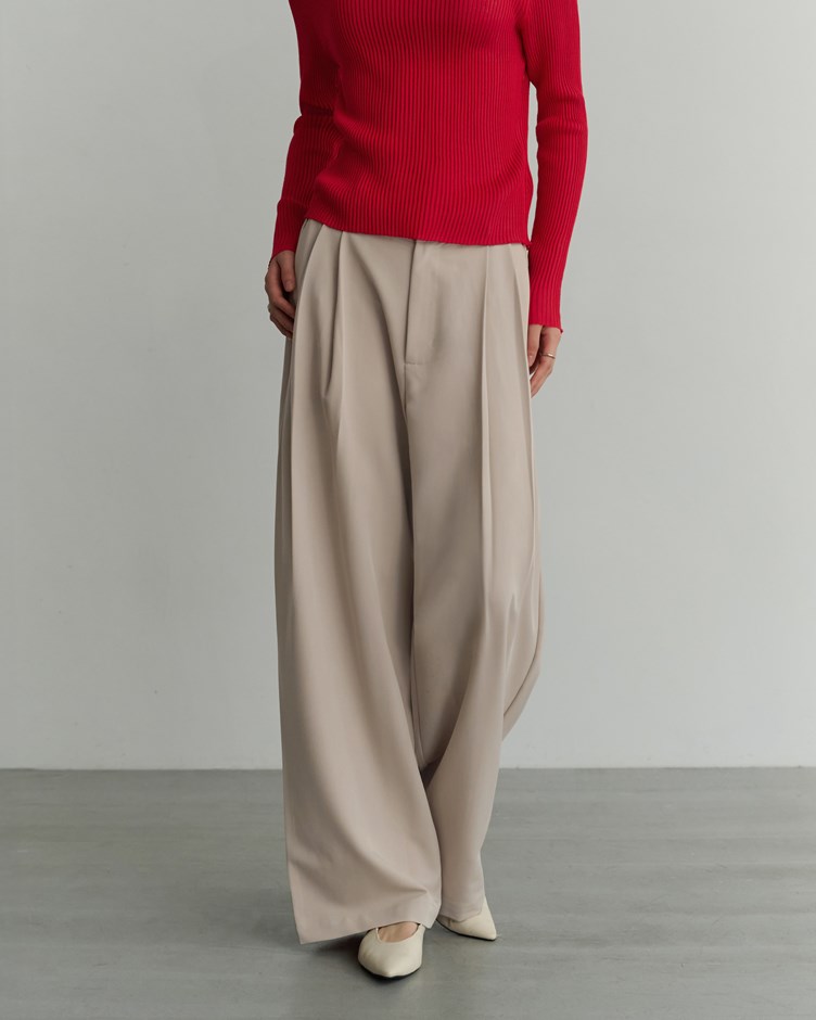 抗皺西裝料打摺長褲