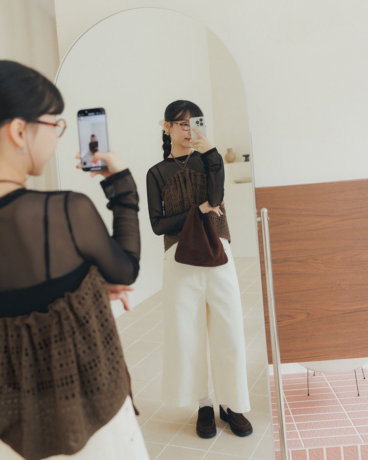 隨興寬版八分牛仔褲