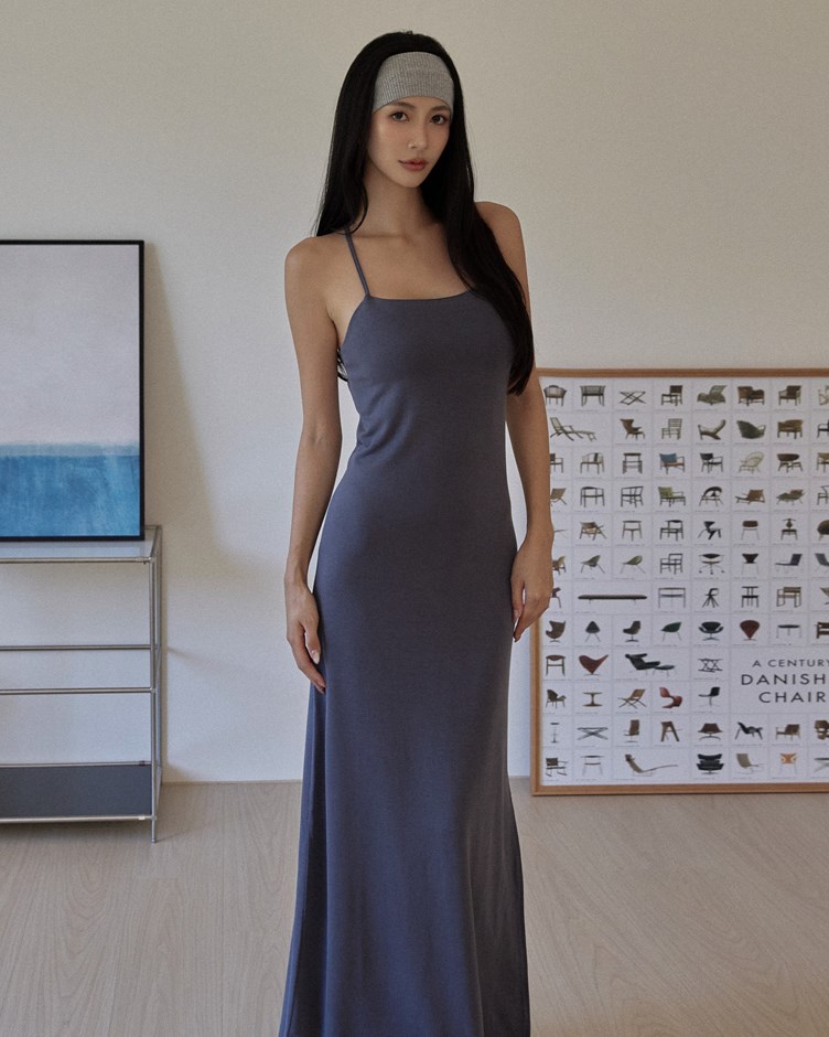 交叉美背細肩BRA洋裝