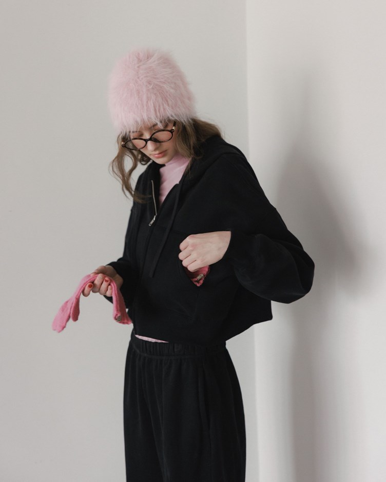 厚磅內刷毛連帽抽繩外套