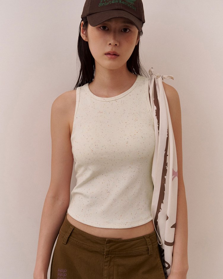 舒適糖粒感削肩BRA TOP