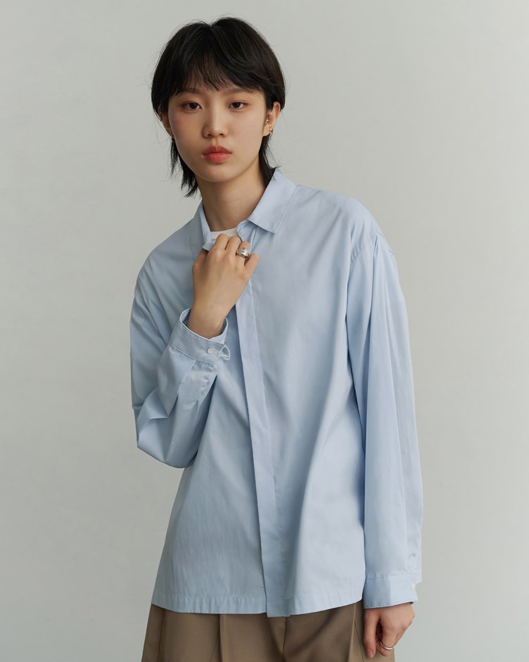 高密織棉質寬版襯衫