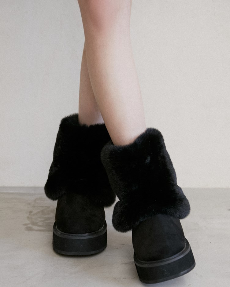 厚底毛絨雪靴