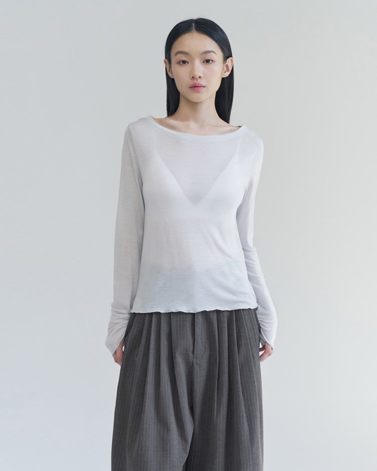 萊賽爾透膚長袖TEE (薄霧透膚TEE)