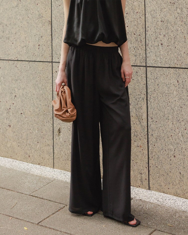 雪紡飄逸寬褲