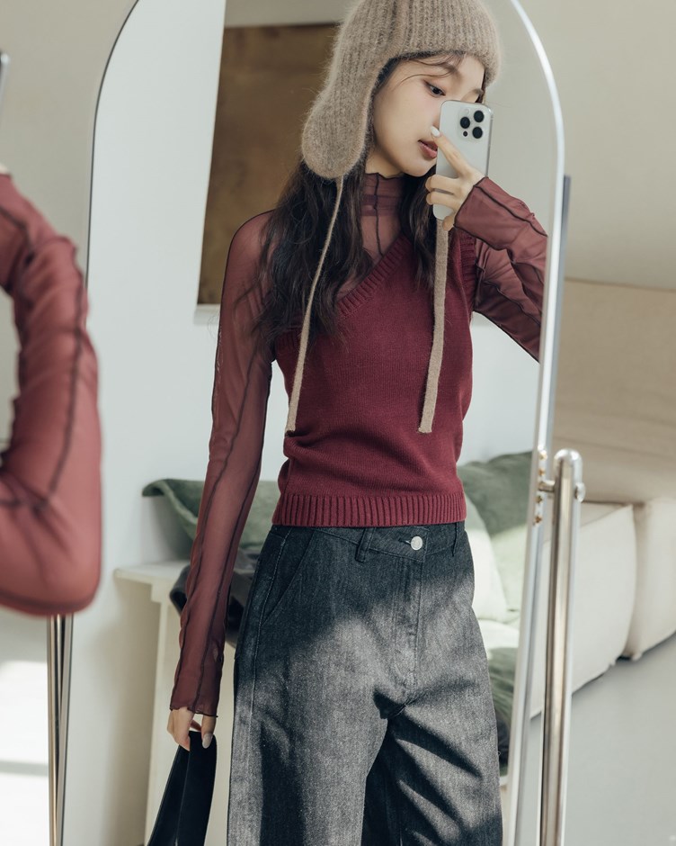 不對稱單肩造型針織背心 (迎春開運指定商品)