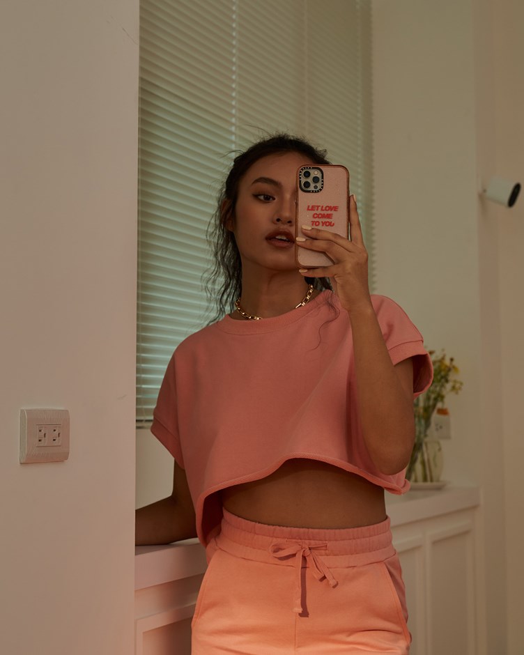 cotton cropped tank top