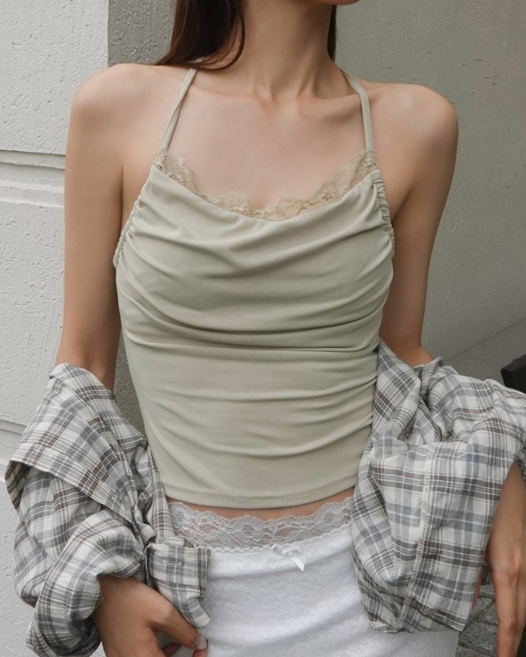 蕾絲垂領T字美背BRA TOP背心