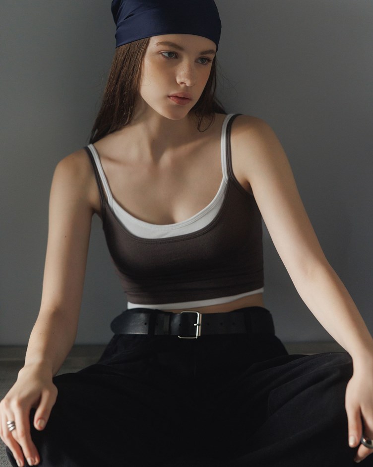 舒適假兩件細肩BRA TOP