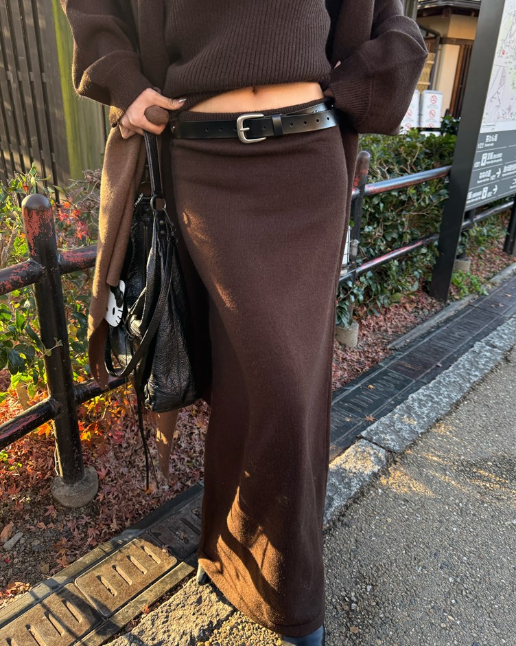 綿羊毛針織長裙