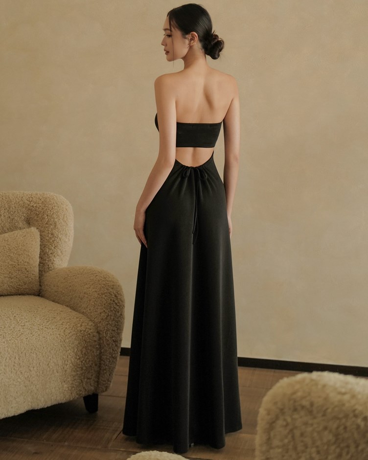 輕柔棉美背綁帶BRA TOP長洋裝