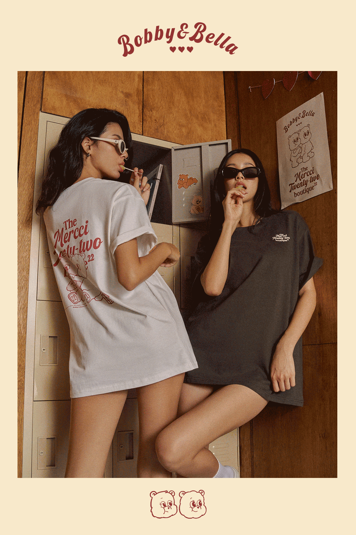 Bobby&Bella熊印刷oversized TEE(Unisex)