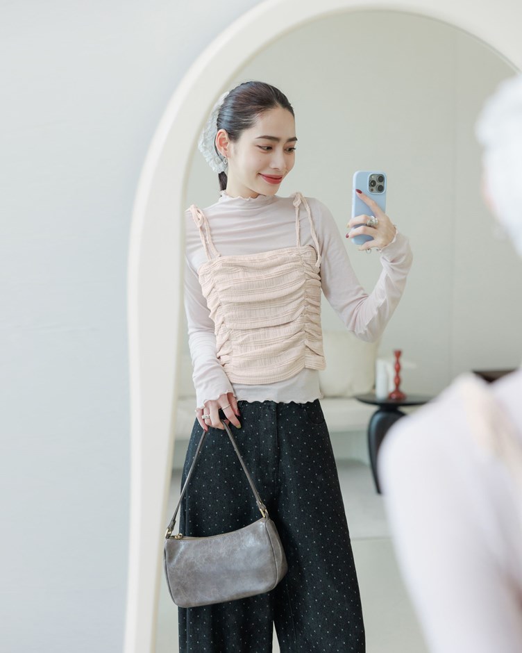 紋理感雙抓皺細肩背心