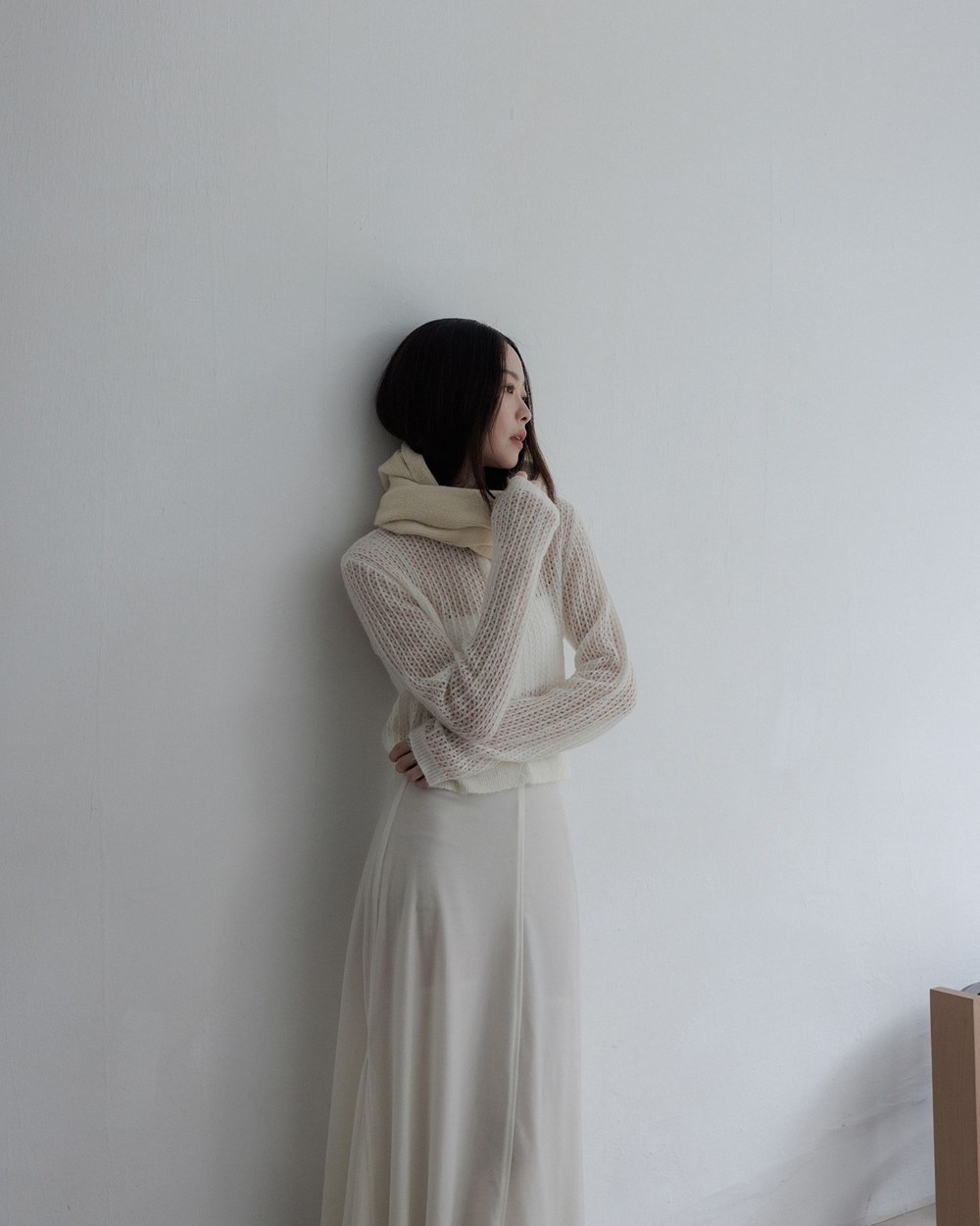 簍空織紋針織外套