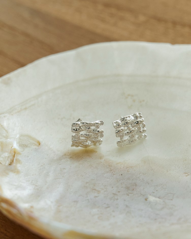 晶鑽立體不規則耳環