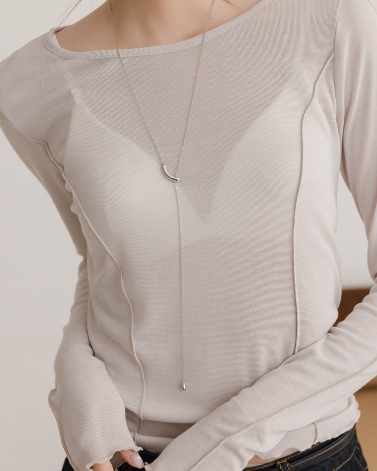 柔光曲線拉繩Y字項鍊