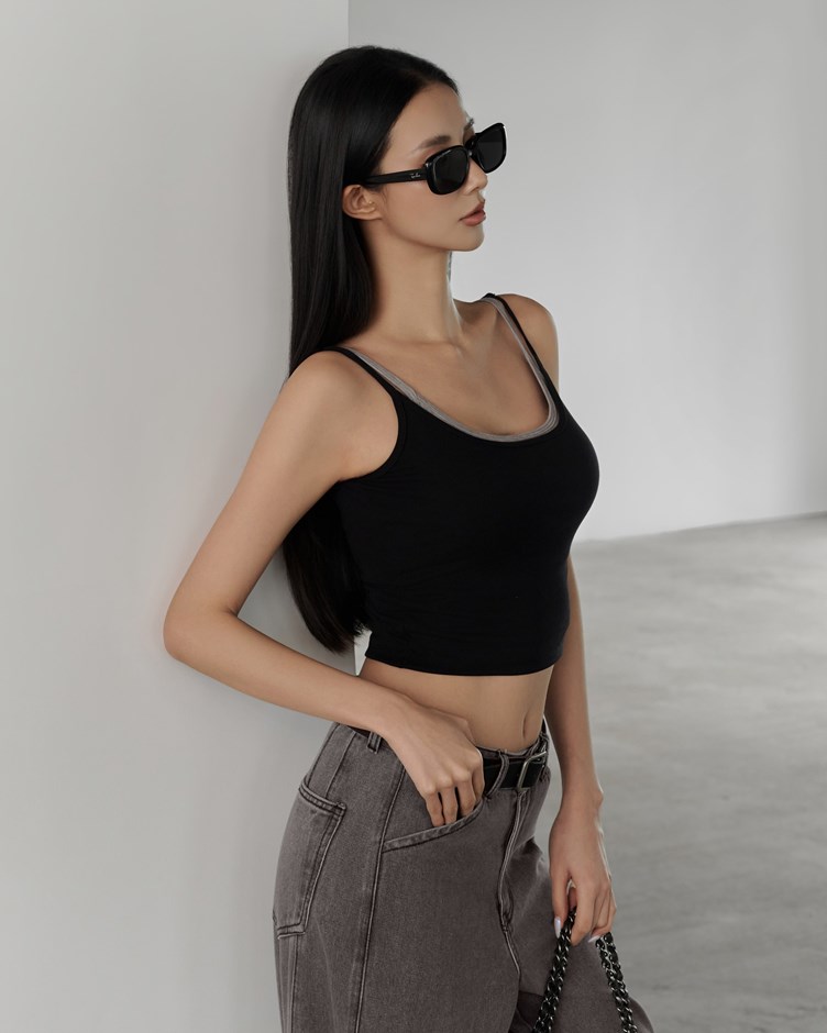 真兩件細肩棉質BRATOP